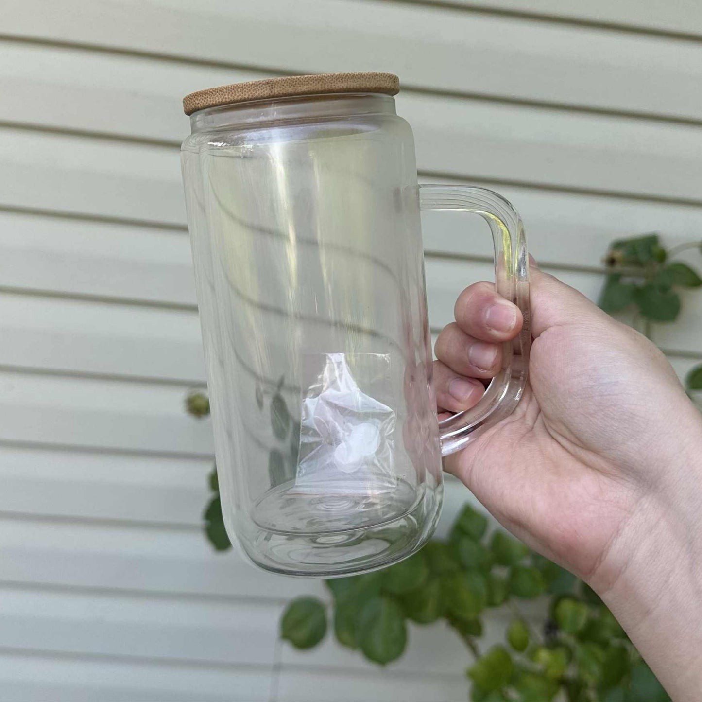 16oz Glass Snowglobe With Handle